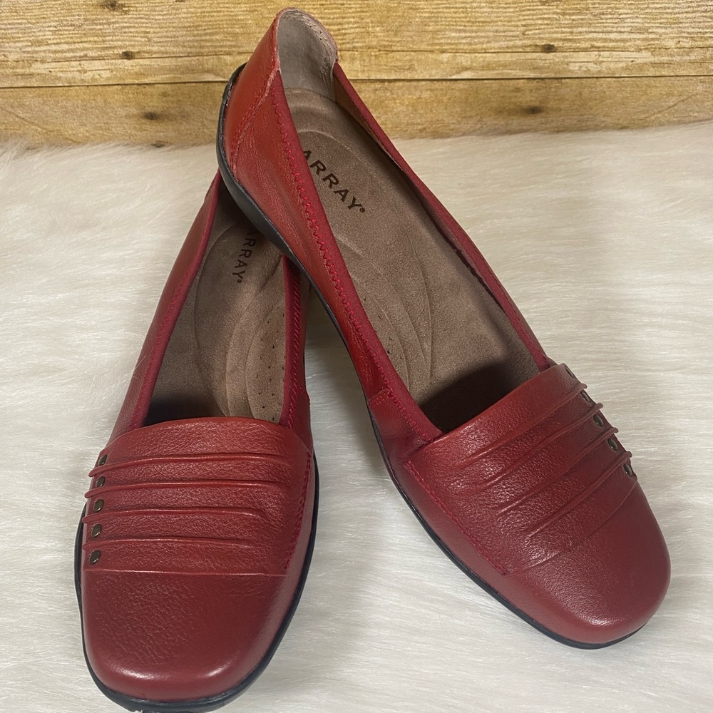 Array Willow Red Leather Size 9 M Slip-On Shoes Flats Loafers